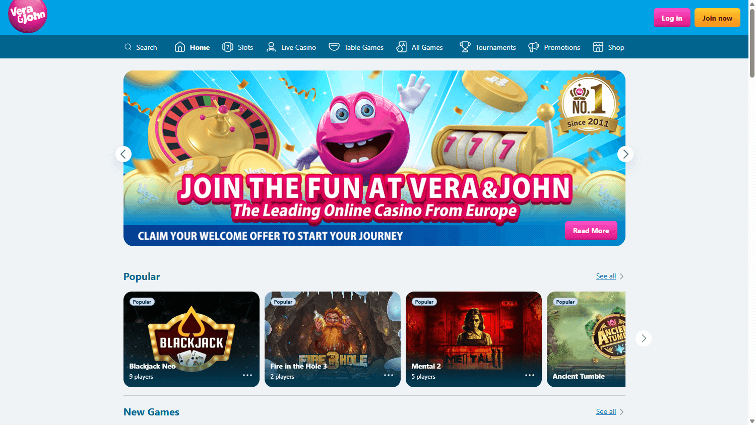 Vera&John Casino Desktop screenshot